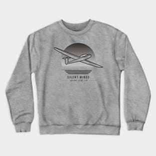 SILENT WINGS EXPLORE GLIDE LIVE Glider Pilot Sailplane Biplane aerial floating soaring Crewneck Sweatshirt